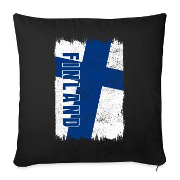 Finland flag - Sofa pillowcase 17,3'' x 17,3'' (45 x 45 cm) - black - Front