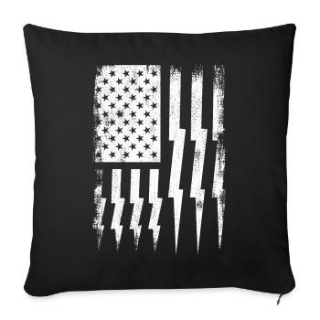 Patriotic Electrician - Sofa pillowcase 17,3'' x 17,3'' (45 x 45 cm) - black - Front