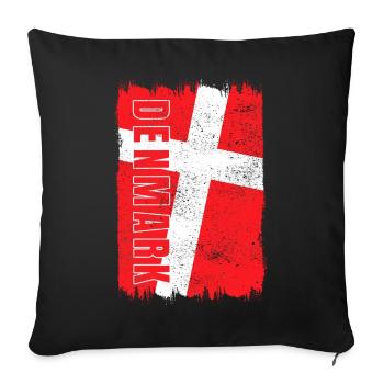 Denmark flag - Sofa pillowcase 17,3'' x 17,3'' (45 x 45 cm) - black - Front