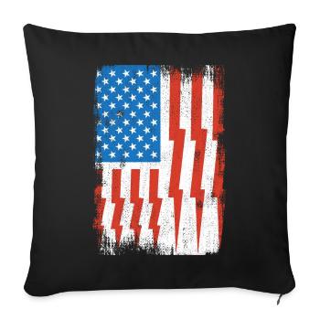 Electrician US Flag - Sofa pillowcase 17,3'' x 17,3'' (45 x 45 cm) - black - Front