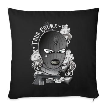 True crime - Sofa pillowcase 17,3'' x 17,3'' (45 x 45 cm) - black - Front