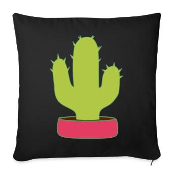 Cactus, Cacti, Succulents, Plant - Sofa pillowcase 17,3'' x 17,3'' (45 x 45 cm) - black - Front