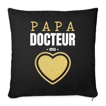 Papa Docteur au Cœur d'Or - Housse de coussin décorative 45 x 45 cm - noir - Devant