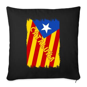 Catalonia flag design - Sofa pillowcase 17,3'' x 17,3'' (45 x 45 cm) - black - Front