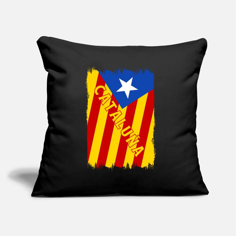 Design du drapeau de Catalogne Housse de coussin décorative 45 x 45 cm