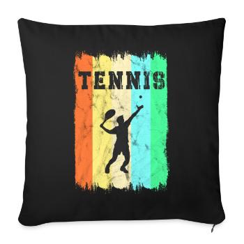 Tennis vintage design - Sofa pillowcase 17,3'' x 17,3'' (45 x 45 cm) - black - Front