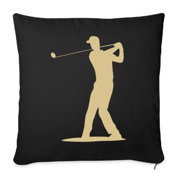 Golfer Tee Silhouette - Design pour hommes - Housse de coussin décorative 45 x 45 cm - noir - Devant