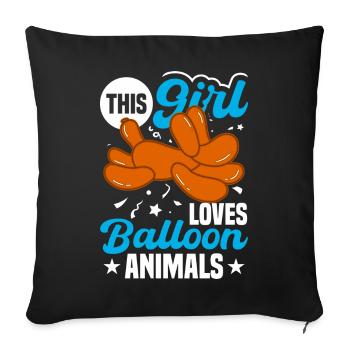 Balloon Twisting Design - Sofa pillowcase 17,3'' x 17,3'' (45 x 45 cm) - black - Front