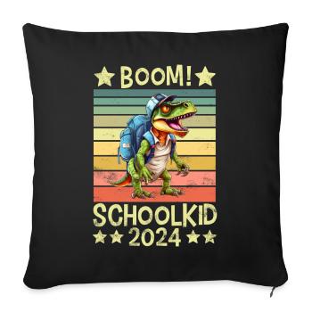 Enrollment first grader school 1st grade - Sofa pillowcase 17,3'' x 17,3'' (45 x 45 cm) - black - Front