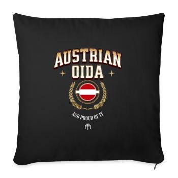 Austrian Oida Österreich Spruch - Sofakissenbezug 45 x 45 cm - Schwarz - Vorne