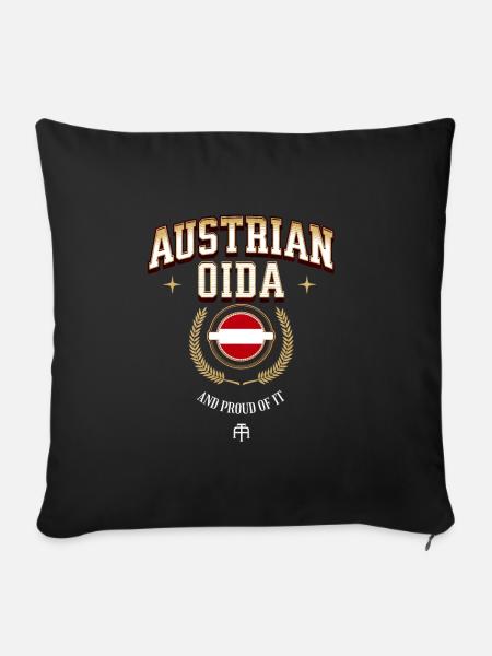 Austrian Oida Österreich Spruch - Sofakissenbezug 45 x 45 cm - Schwarz