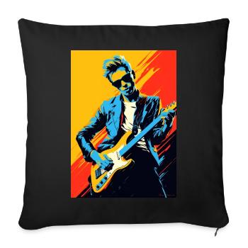 Pop Art Rocker - Sofa pillowcase 17,3'' x 17,3'' (45 x 45 cm) - black - Front