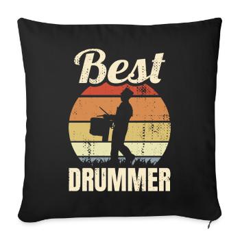 Best Drummer - Sofa pillowcase 17,3'' x 17,3'' (45 x 45 cm) - black - Front