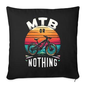 Conception de citation d’aventure en VTT - Housse de coussin décorative 45 x 45 cm - noir - Devant
