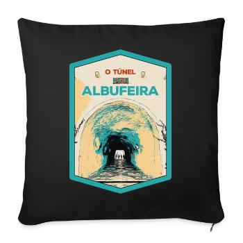 Illustration of the Tunnel to Albufeira Beach - Sofa pillowcase 17,3'' x 17,3'' (45 x 45 cm) - black - Front