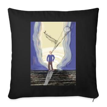 Beyond the Horizon A Cosmic Odyssey - Sofa pillowcase 17,3'' x 17,3'' (45 x 45 cm) - black - Front