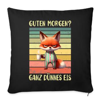 Fuchs Morgenmuffel - Sofakissenbezug 45 x 45 cm - Schwarz - Vorne