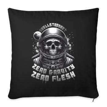 Astronaute Crâne : Skullstronaut, Apesanteur - Housse de coussin décorative 45 x 45 cm - noir - Devant