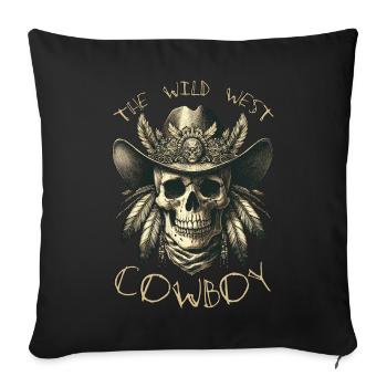 THE WILD WEST COWBOY SKULL - Sofa pillowcase 17,3'' x 17,3'' (45 x 45 cm) - black - Front