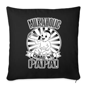 Milkaholic – Salutations de papa ! - Housse de coussin décorative 45 x 45 cm - noir - Devant