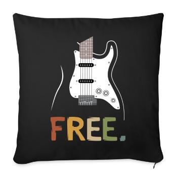 Retro Electric Guitar Free Music Design - Sofa pillowcase 17,3'' x 17,3'' (45 x 45 cm) - black - Front