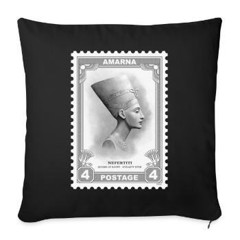 Timbre Néfertiti - Housse de coussin décorative 45 x 45 cm - noir - Devant