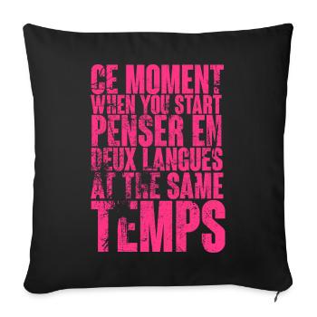 COOL SAYING FOR MULTILINGUALS, INTERNATIONAL - Sofa pillowcase 17,3'' x 17,3'' (45 x 45 cm) - black - Front