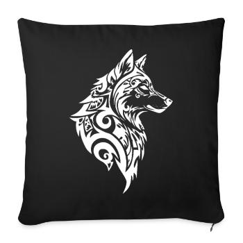 Tribal Wolf Nordic Tattoo - Sofa pillowcase 17,3'' x 17,3'' (45 x 45 cm) - black - Front