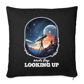 Astronaut and Space Positive and Motivating Message - Sofa pillowcase 17,3'' x 17,3'' (45 x 45 cm) - black - Front