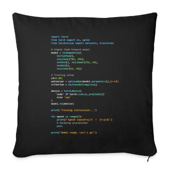 Programmierer Humor - Entwickler Logik und Technik - Sofakissenbezug 45 x 45 cm - Schwarz - Vorne