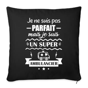 Super Ambulanz Notfall Krankenwagen - Sofakissenbezug 45 x 45 cm - Schwarz - Vorne