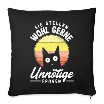 They probably like to ask unnecessary questions - Sofa pillowcase 17,3'' x 17,3'' (45 x 45 cm) - black - Front