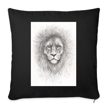 Very serious lion - Sofa pillowcase 17,3'' x 17,3'' (45 x 45 cm) - black - Front