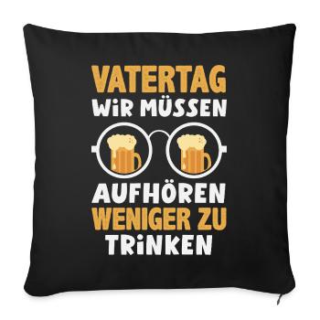 Funny Father's Day Gift Dad Beer - Sofa pillowcase 17,3'' x 17,3'' (45 x 45 cm) - black - Front