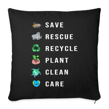 Changement climatique Environnement Protection de l’environnement - Housse de coussin décorative 45 x 45 cm - noir - Devant