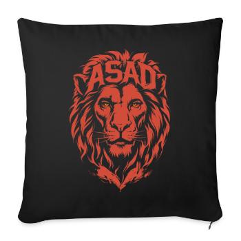 Roter Löwe ASAD Imperious Head - Sofakissenbezug 45 x 45 cm - Schwarz - Vorne
