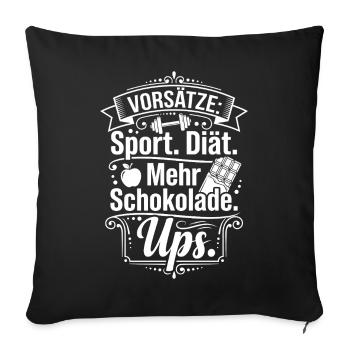 Résolutions Humour : Le chocolat gagne - Housse de coussin décorative 45 x 45 cm - noir - Devant