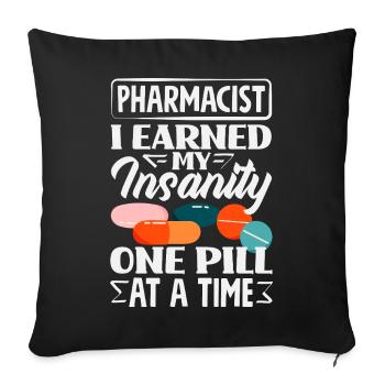 Apotheker Pharmazeutisch-technischer - Sofakissenbezug 45 x 45 cm - Schwarz - Vorne