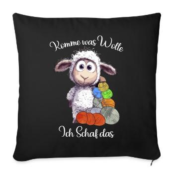 Sheep with wool: I sheep the pun - Sofa pillowcase 17,3'' x 17,3'' (45 x 45 cm) - black - Front