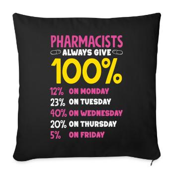 Apotheker Pharmazeutisch-technischer - Sofakissenbezug 45 x 45 cm - Schwarz - Vorne