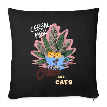 Cereal Milk C&C - Sofa pillowcase 17,3'' x 17,3'' (45 x 45 cm) - black - Front