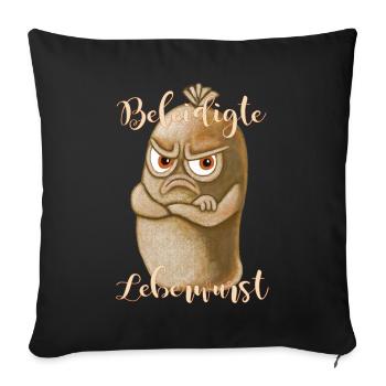 Offended liverwurst - Sofa pillowcase 17,3'' x 17,3'' (45 x 45 cm) - black - Front