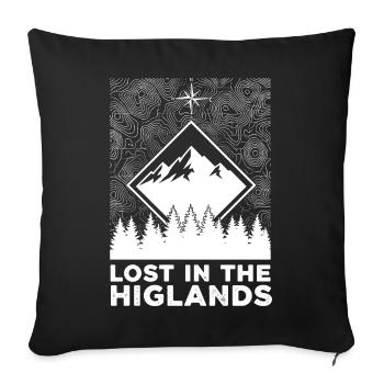 Lost In The Highlands - Sofa pillowcase 17,3'' x 17,3'' (45 x 45 cm) - black - Front