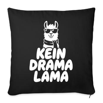 Pas de drame Lama - Housse de coussin décorative 45 x 45 cm - noir - Devant