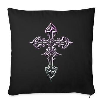Lavish Celtic Gothic Cross - Sofa pillowcase 17,3'' x 17,3'' (45 x 45 cm) - black - Front