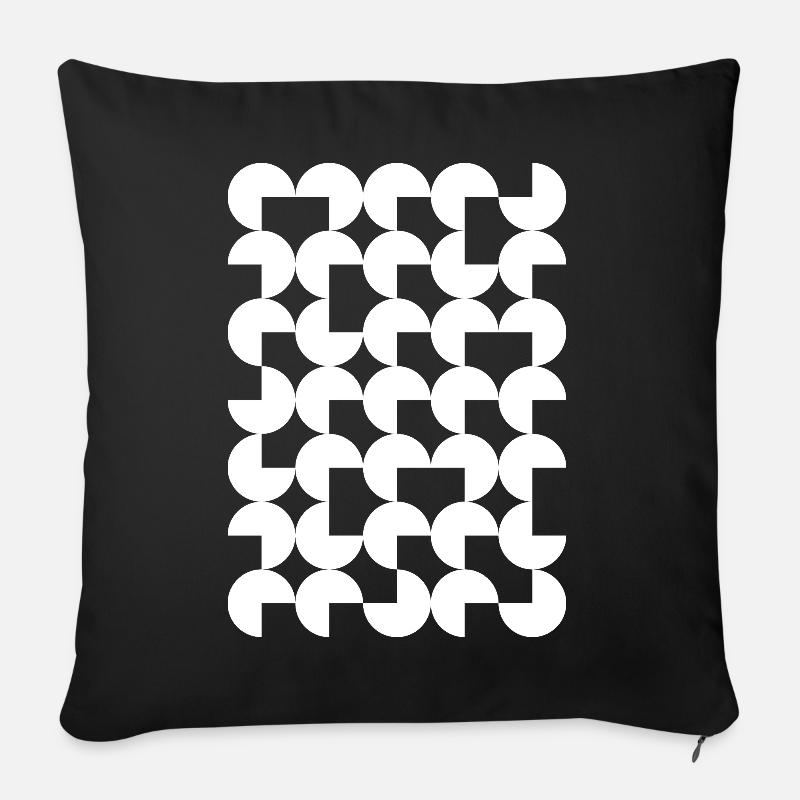 Geometrisches Kreismosaik auf Schwarz - Sofakissenbezug 45 x 45 cm - Schwarz