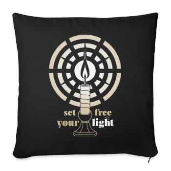 Golden Glow – Bougie Art déco minimaliste - Housse de coussin décorative 45 x 45 cm - noir - Devant