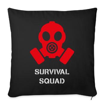 Biohazard Gas Mask Cyberpunk Design - Sofa pillowcase 17,3'' x 17,3'' (45 x 45 cm) - black - Front
