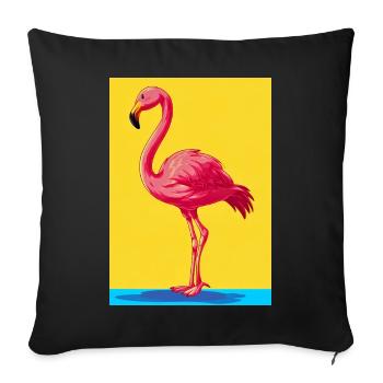 Flamingo - Sofakissenbezug 45 x 45 cm - Schwarz - Vorne