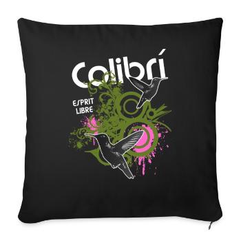 Liberté Colibris Urbains - Housse de coussin décorative 45 x 45 cm - noir - Devant